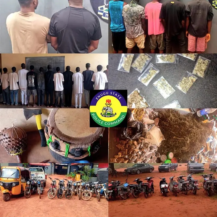 Enugu police crackdown on cult groups, arrest 20 suspects in major operations.